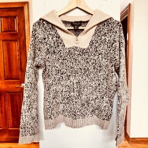 Rachel Zoe Black and White Zip Neck Sweater